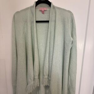 Lilly Pulitzer Fringed Drape Cardigan – Mint Green (Size M)